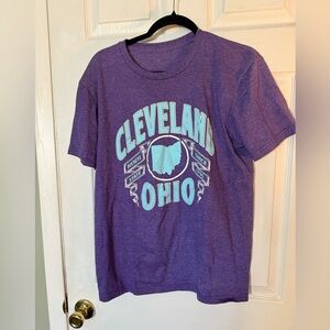Purple T-Shirt with Cleveland, Ohio Print